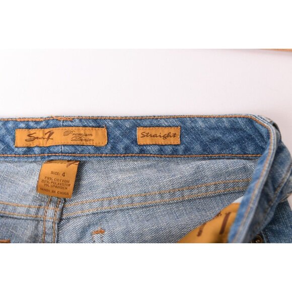 Seven7 Jeans Womens Size 4 Blue Denim Pockets Straight Leg 90s Style - Picture 12 of 14